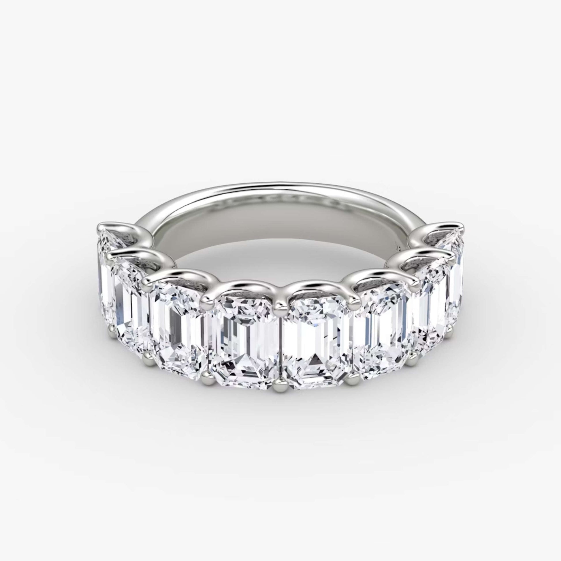 2.32 CT Half Eternity Emerald Diamond Wedding Band