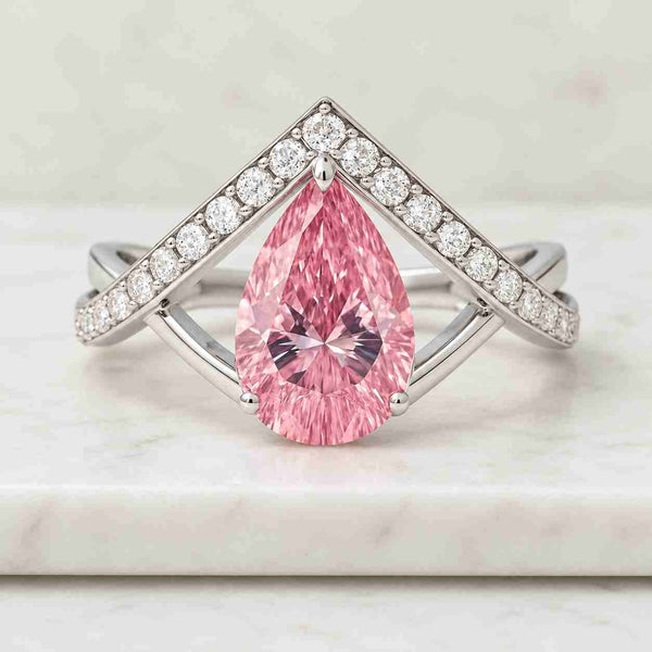 2.3 CTW Three Stone Oval Cut Diamond Engagement Ring D VVS2 IGI Certified Lab Grown Diamond Trilogy Ring with Side Pear Shape Diamonds
