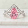 Pear Cut Lab-Grown Diamond Freeform Style Pave Set Engagement Ring