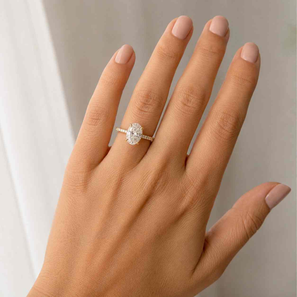2.4 CTW Oval Lab Diamond Halo Engagement Ring with Split Shank Pave Band, D VVS2 IGI Certified Diamond Proposal Ring for Her
