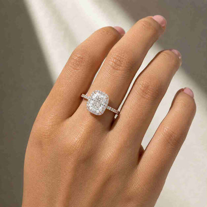 2.5 CT Pear Cut Lab Grown Diamond Hidden Halo Engagement Ring, 14K Solid Gold IGI Certified Pear Diamond Ring For Women, Pave Wedding Ring 
