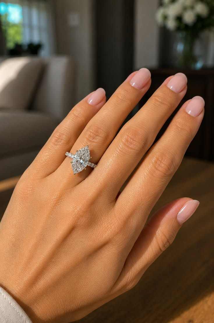 2.5 carat E Color VVS2 Clarity IGI Certified Marquise Cut Lab Grown Diamond Hidden Halo Engagement Ring 14k Gold Perfect gift for her

