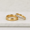 Round Diamond Couple Band Set Matching Wedding Rings