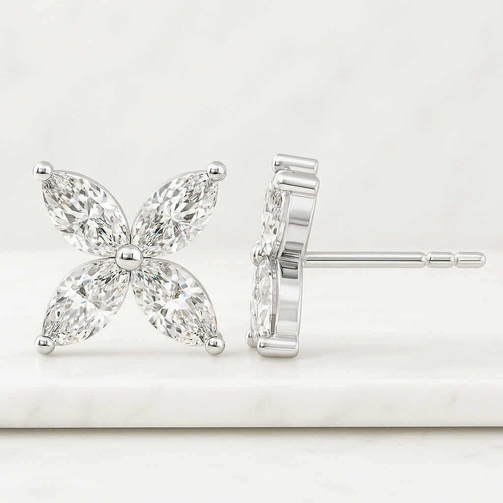 Oval Lab-Grown Diamond Engagement Ring Swirl Pave Band, Solid Gold