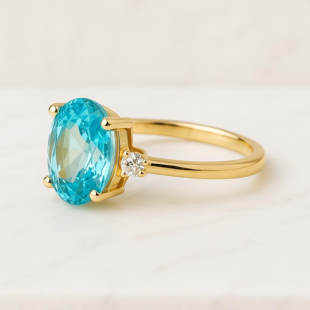 2CT Oval Lab Diamond Ring Wedding Anniversary Gift For Her Accent Round Stones Bridal Engagement Anniversary Gift 14k Gold Distance Pave Set Lab Diamond Ring