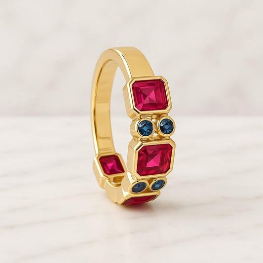 2CT Emerald Cut Moissanite Solitaire Ring 14K Yellow Gold Engagement Ring Bezel Setting Statement Ring Gift For Her Anniversary Ring