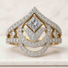 18K Yellow Gold Princess Lab Grown Diamond Cluster Ring
