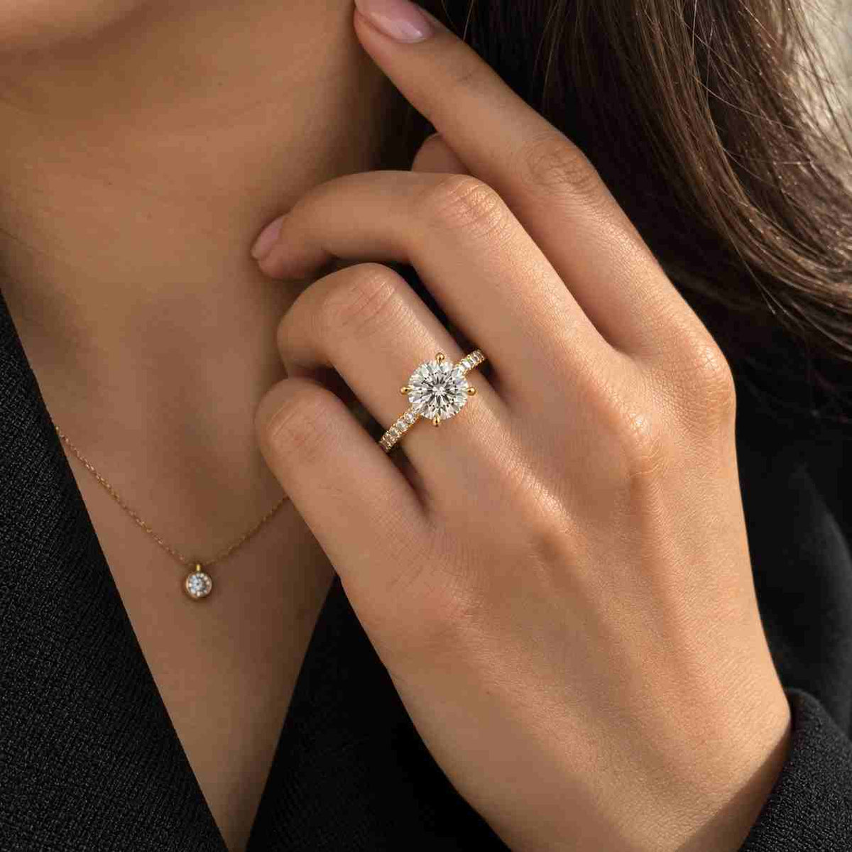 2ct oval lab grown diamond bridal set, 14k gold e vvs wedding band 