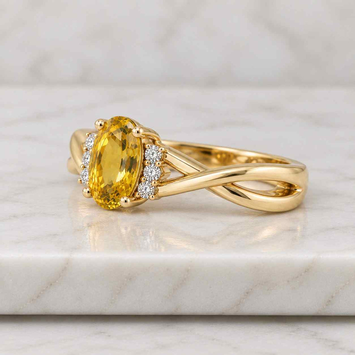 2CT Yellow Oval Diamond Ring, Vintage Halo Engagement Ring, Floral Bezel Set Lab Grown Diamond Ring, Gold Promise Ring With IGI Certificate
