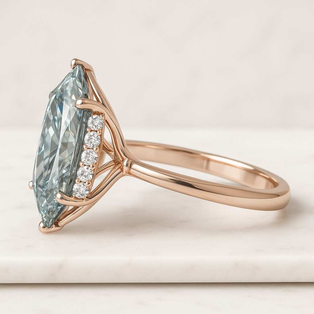 2Carat Oval Shape LabGrown Diamond Ring Blue Oval Solitaire Engagement Ring Wedding Gift Gold Ring For Women Girl Anniversary Gift For Wife