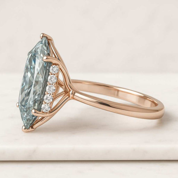 2Carat Oval Shape LabGrown Diamond Ring Blue Oval Solitaire Engagement Ring Wedding Gift Gold Ring For Women Girl Anniversary Gift For Wife