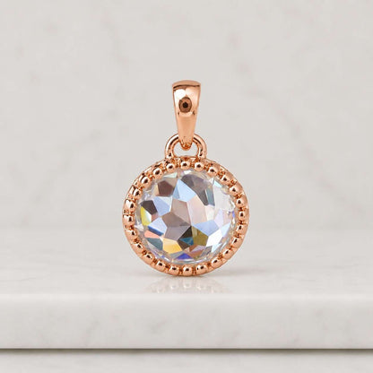 2Ct Round Cut Moissanite Pendant Bezel Set Round Cut Pendant For Woman Round Cut Moissanite Charm 14k Yellow Gold Diamond Pendant Open Clasp
