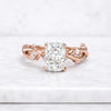 Elongated Cushion Moissanite Nature Inspired Twisted Engagement Ring