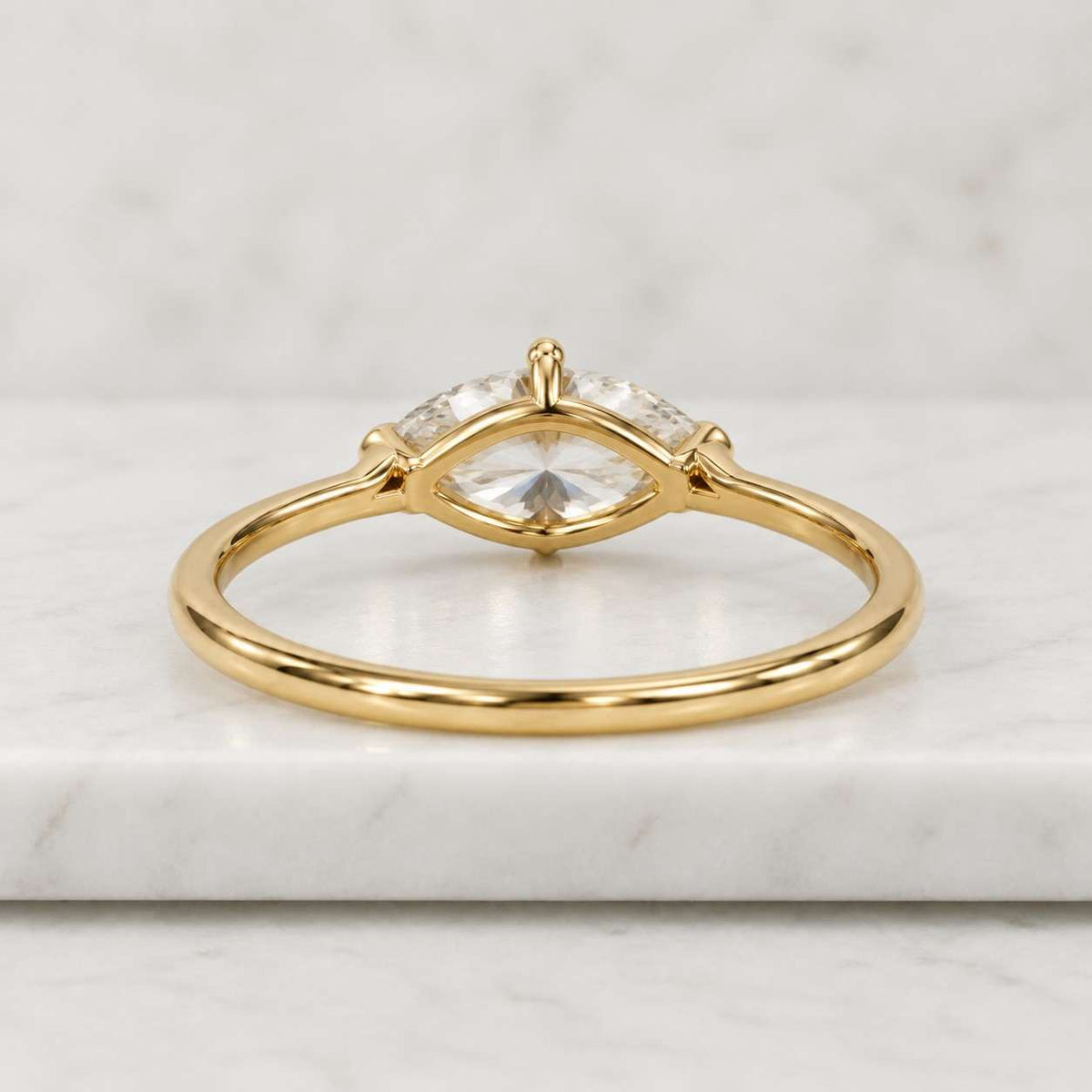 2 CT Marquise Lab Grown Diamond Engagement Ring, 14K Gold Solitaire Ring, Proposal Ring
