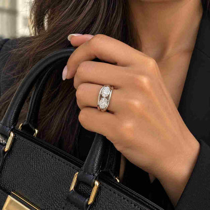 2 CT Oval Cut Lab Grown Diamond Engagement Ring, 14K Solid Gold Ring, Bezel Setting Ring, Proposal Ring, Handmade Jewelry, Gift For Her