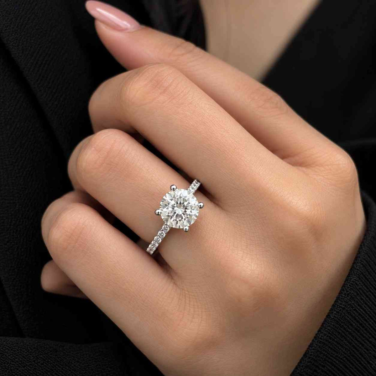 2 ct oval cut lab grown diamond engagement ring, hidden halo simulated diamond ring woman's anniversary promise ring for her
