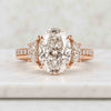 Oval Cut With Half Moon Lab-Grown Diamond Three Stone Ring