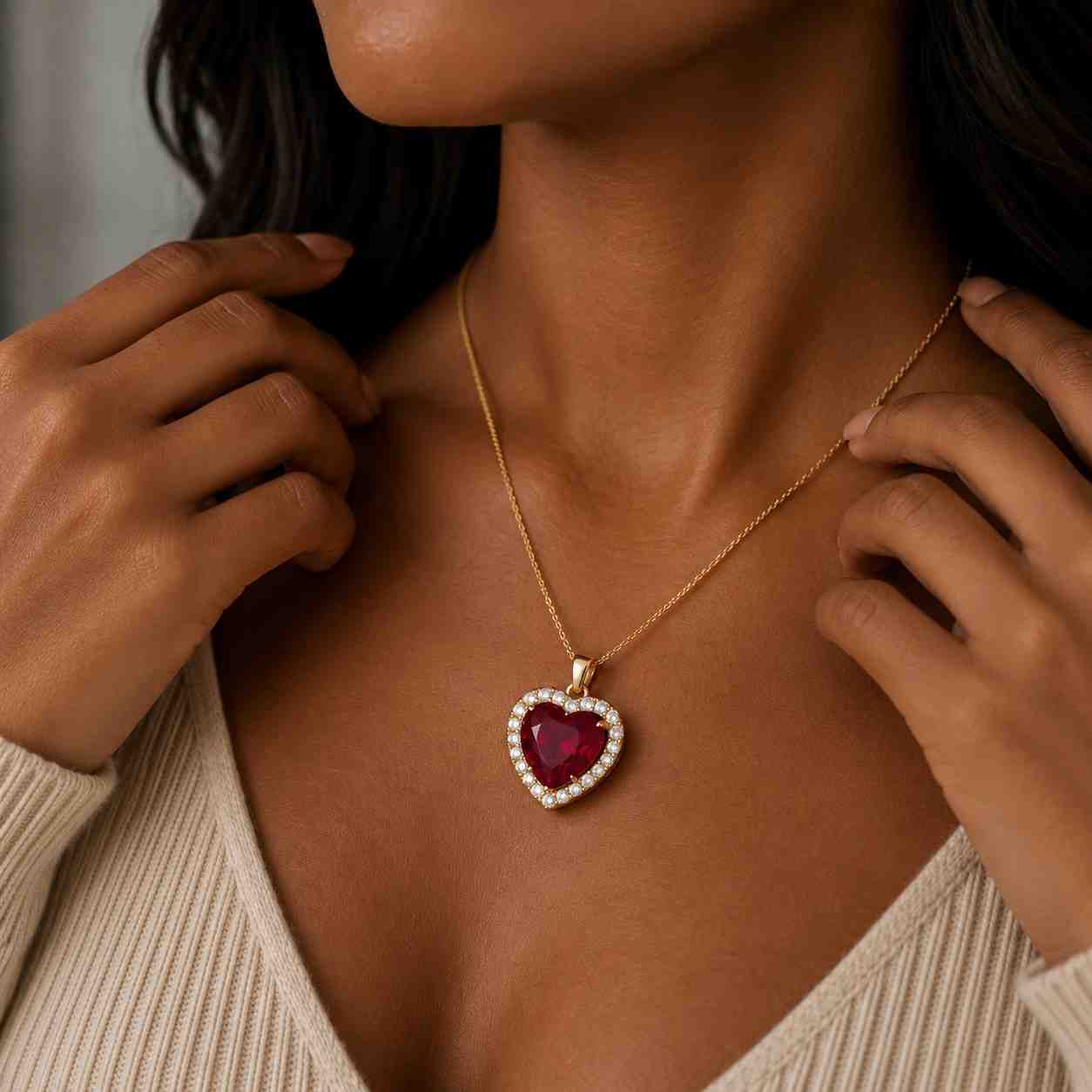 2 ct pink heart cut lab grown diamond necklace | igi certified halo pendant | 14k rose gold chain | anniversary gift for her