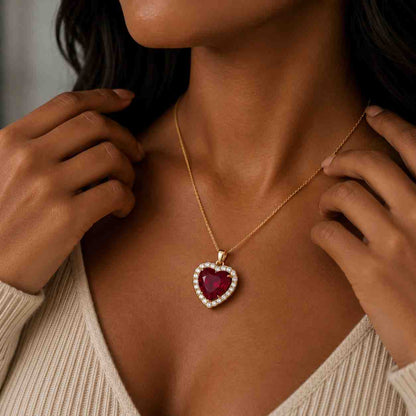 2 CT Pink Heart Cut Lab Grown Diamond Necklace | IGI Certified Halo Pendant | 14K Rose Gold Chain | Anniversary Gift for Her