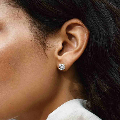 2 CT Round Brilliant Lab Created Diamond Stud Earrings 14K White Gold
