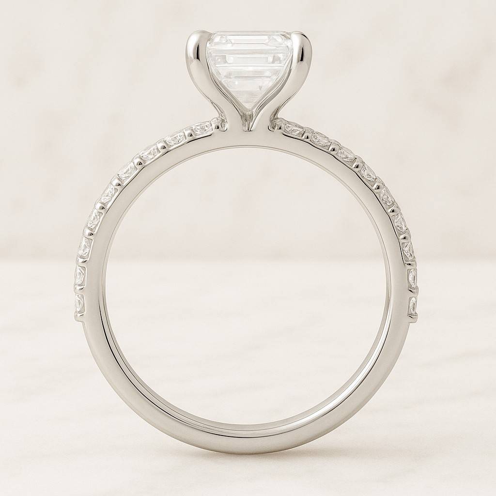 2 Carat Emerald Cut Engagement Rings, Emerald Cut Solitaire Engagement Rings