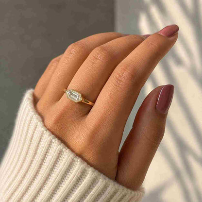 2 Carat Emerald Cut lab grown Cluster Ring, IGI Certified E Color VVS2 Clarity Emerald Cut Lab Grown Diamond Engagement Ring, Perfect Gift
