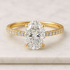 Oval Cut Lab Grown Diamond Hidden Halo Pavé Engagement Ring