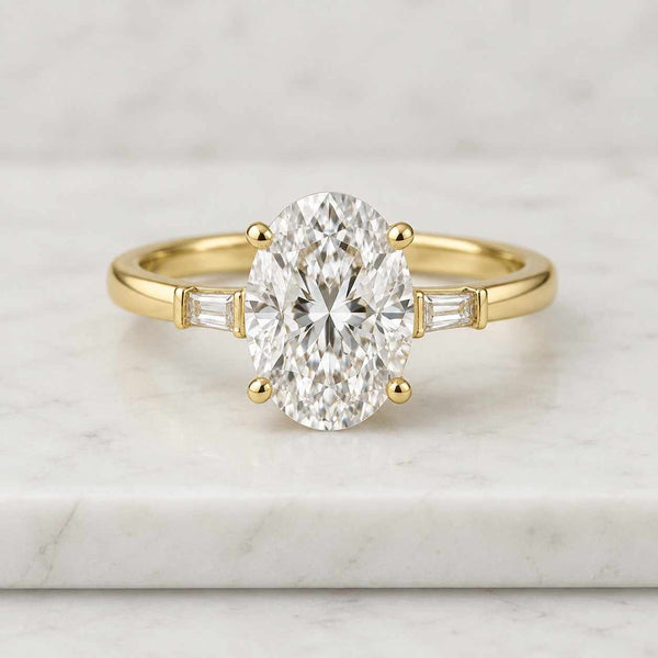 2 Carat Oval Cut Lab Grown Diamond Engagement Ring