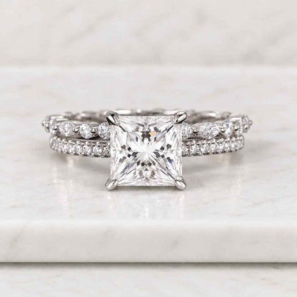 2 Carat Oval Lab Grown Diamond Cluster Wedding Ring, 10K Gold Engagement Ring, Oval Diamond Anniversary Ring, Dainty Ring For Bridal Gift
