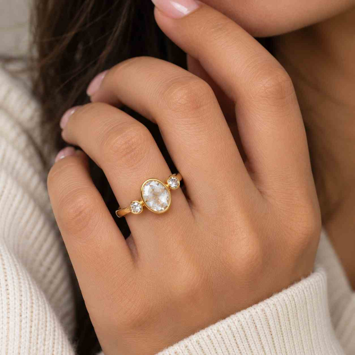 2 carat oval lab grown diamond ring | floral filigree engagement ring | yellow gold oval engagement ring | vintage botanical wedding ring
