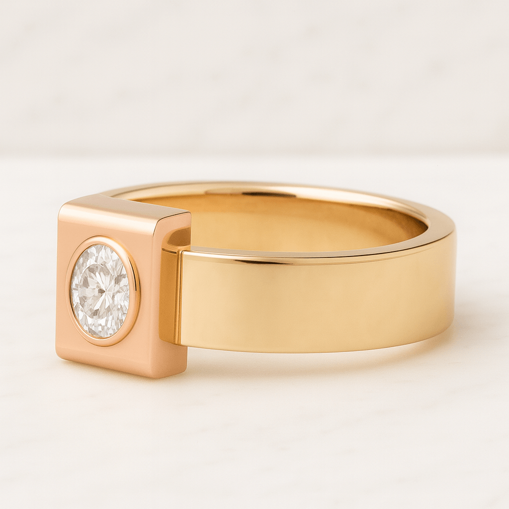 14k Gold Cluster Diamond Ring, Dainty Split Shank Ring