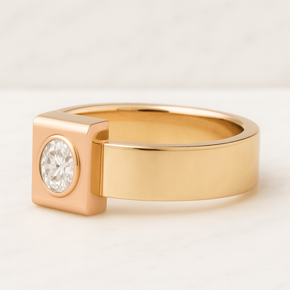 14k Gold Cluster Diamond Ring, Dainty Split Shank Ring