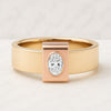 Oval Cut Moissanite Diamond Men's Wedding Band