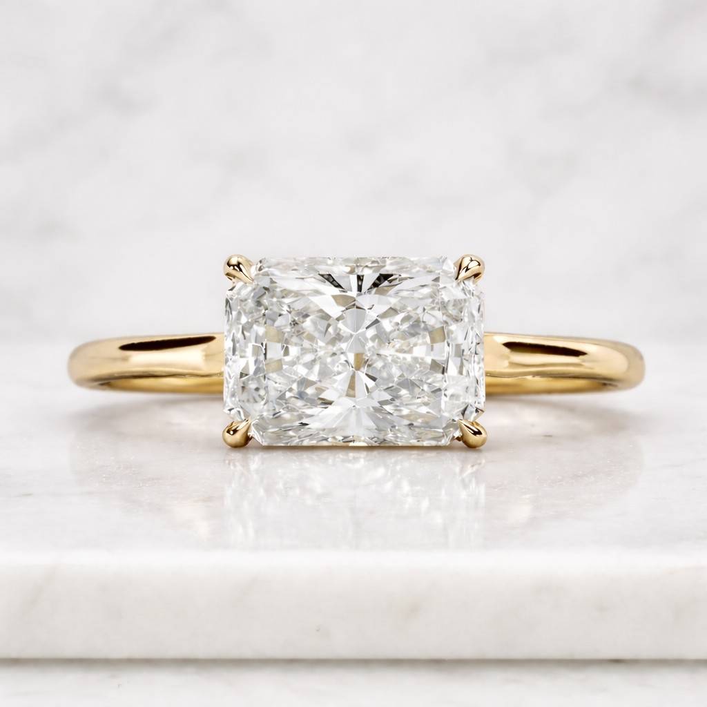 2 carat radiant lab diamond engagement ring