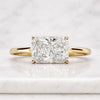 Radiant Cut Engagement Ring East West Radiant Solitaire Ring