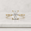 Radiant Cut Lab Grown Diamond Engagement Ring With Pave Set