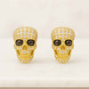 Halloween Black Round Moissanite Diamond Skull Earring