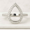 Pear Shaped Semi Mount Custom Moissanite Engagement Ring