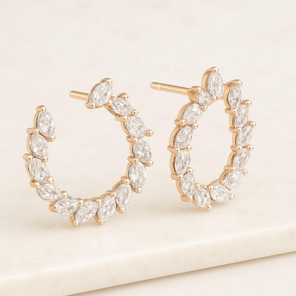 2 Ct Diamond Earrings 14K Gold Lab Grown Pear Teardrop Shape Diamond Earrings VS Diamond Dangle Earrings