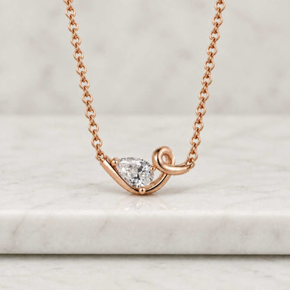 2 Ct Diamond Necklace, 14K Gold IGI Certified Lab Grown Diamond Solitaire Pendant, Attached On Chain, Teardrop Diamond Necklace
