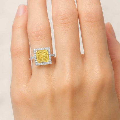 2 Ct Princess Cut Halo Engagement Ring 14k Solid Gold Anniversary Ring