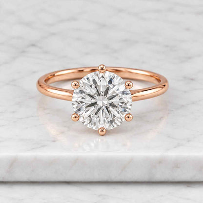 2 Ct Round Cut Moissanite Engagement Ring, Solitaire Moissanite Ring, Moissanite wedding Ring,
