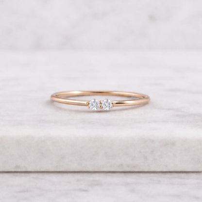 2 Stone Wedding Band