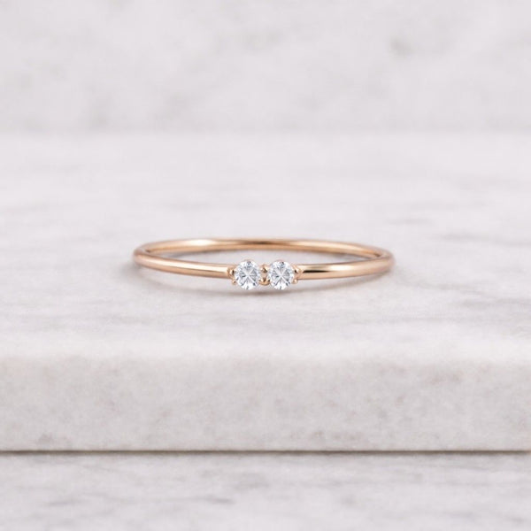 2 Stone Wedding Band
