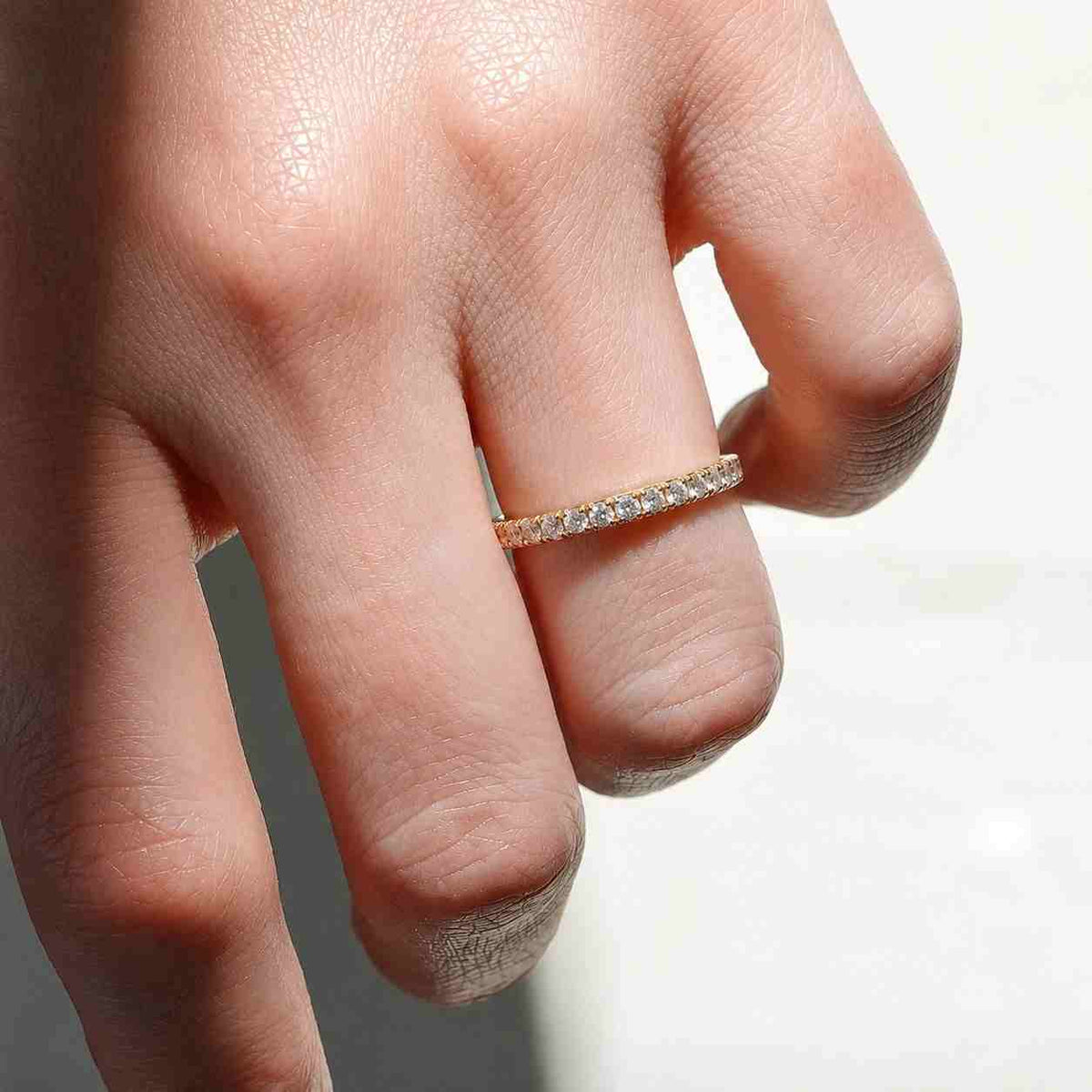 2 carat Lab Grown Diamond Eternity Band, Womens Diamond Eternity Ring With 3mm Round Cut Diamonds in Full Eternity, 14K White Gold
