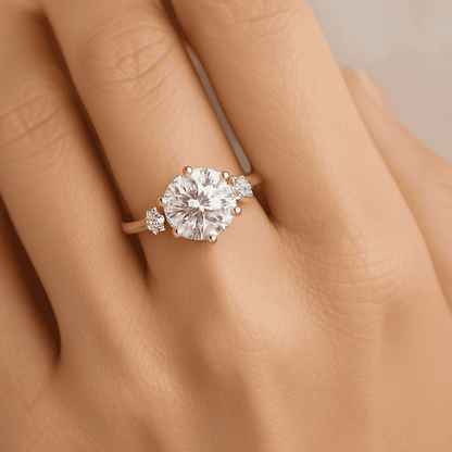 Round Cut Lab Grown Diamond Wedding Ring Snowdrift Engagement Ring IGI Certified Diamond Ring,Anniversary Gifts Rings for Women