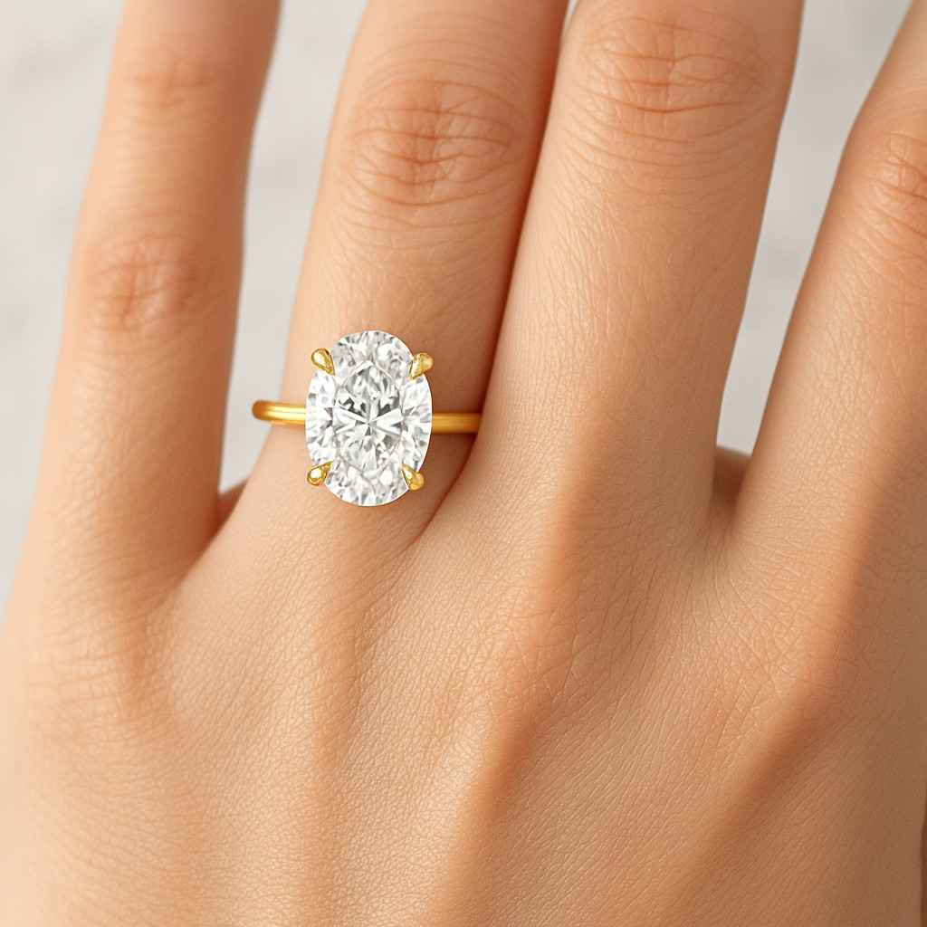 2ct Oval Cut Moissanite Engagement Ring, Oval Solitaire Moissanite Ring, 14k Solid Gold Ring, Anniversary Gift Ring, Bridal Ring, Daily Ring