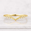 Round Cut Lab Grown Diamond Curved Wedding Band For Her