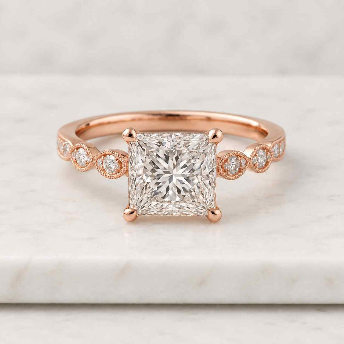  2ct Princess Cut Diamond Ring Square Diamond Ring Princess Lab Grown Diamond Engagement Ring Anniversary Gifts for Her
