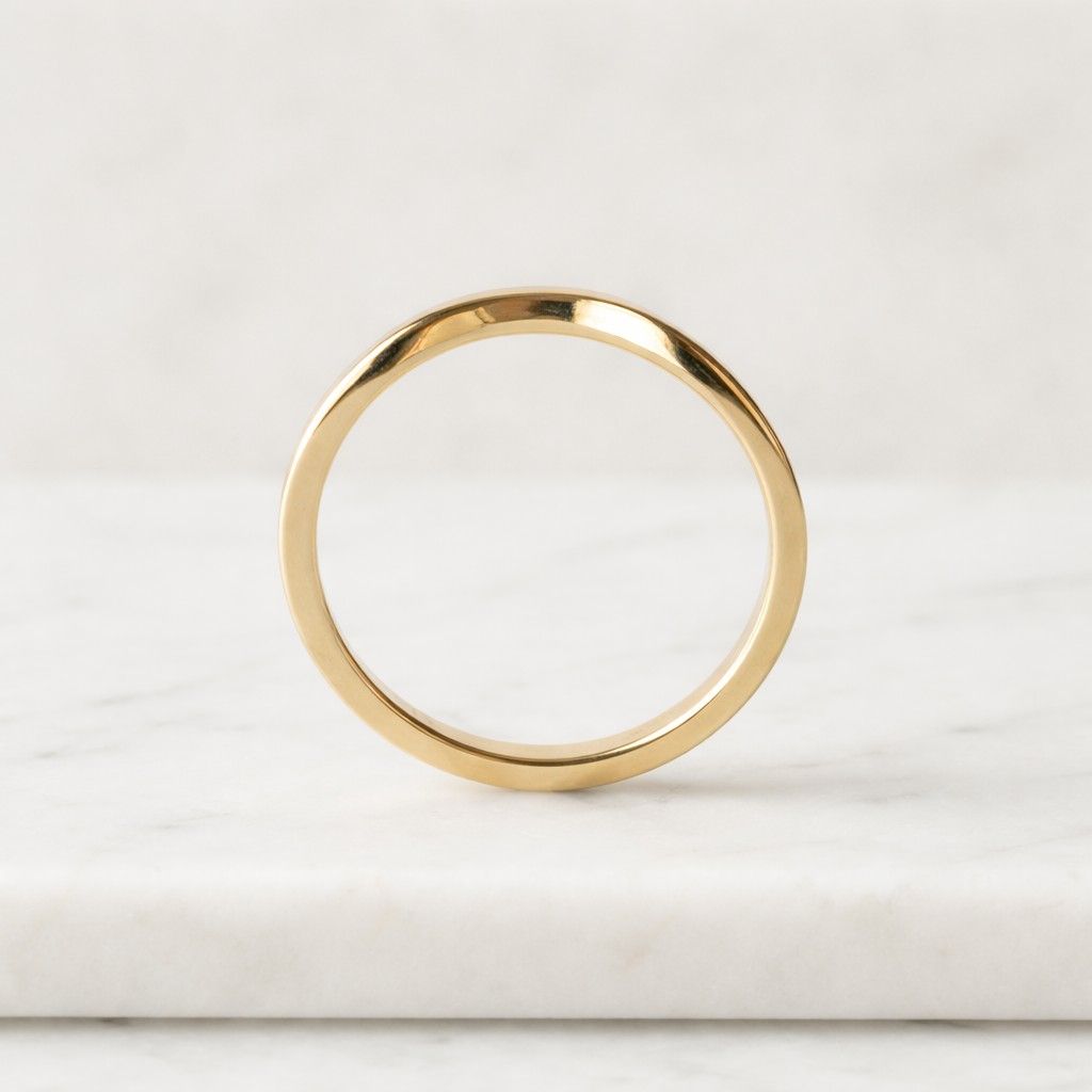 2mm titanium curved plain band wedding ring
